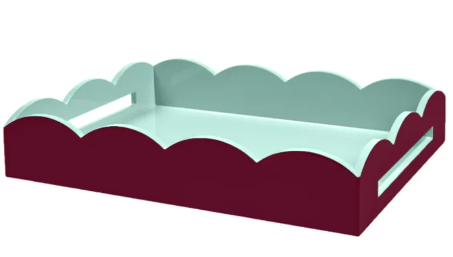 Addison Ross Scalloped Lacquered Tray, 17 x 13 in.