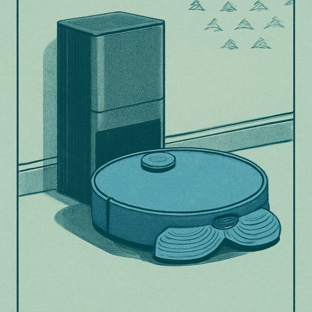 Roborock Qrevo Curv S5X Robot Vacuum and Mop — editorial illustration